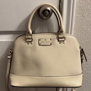 Kate Spade Ivory Satchel with shoulder strap. Like new.